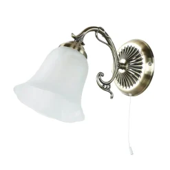 Edle Wandlampe ORCHIDEA Jugendstil Alabaster Glas