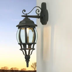 Edle Wandleuchte Anthrazit BREST außen regenfest E27