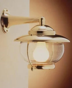 Edle Wandleuchte Außen Messing Glas Maritim IP43