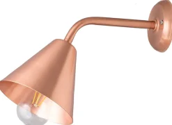 Edle Wandleuchte DANAE Kupfer Echt-Messing Flur