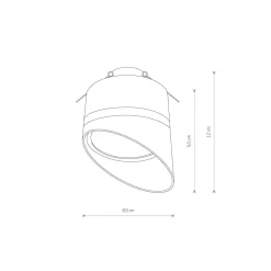 Einbauleuchte Decke Ø 8,5 cm H: 12 cm GX53 Weiß