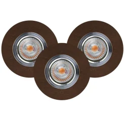 Einbauspot 3-er Set Holz mit LED GU10 verstellbar