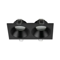 Einbauspot Schwarz IP65 Metall Glas GU10 2-flammig