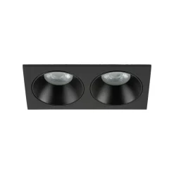 Einbauspot Schwarz IP65 Metall Glas GU10 2-flammig