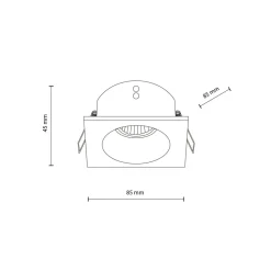 Einbauspot Weiß Metall IP65 GU10 L:8,5 cm wetterfest