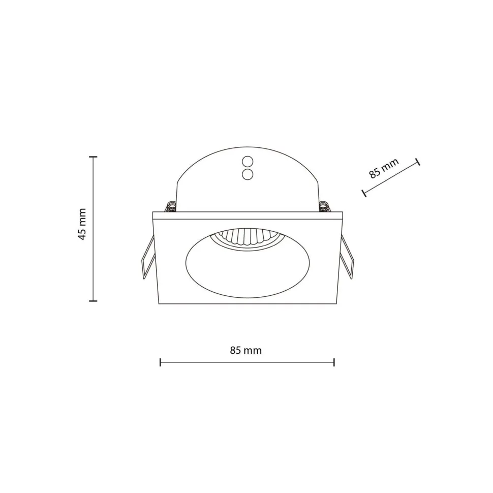 Einbauspot Weiß Metall IP65 GU10 L:8,5 cm wetterfest