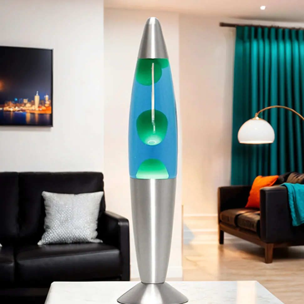 Eindrucksvolle Retro Lavalampe TIMMY Grün Blau