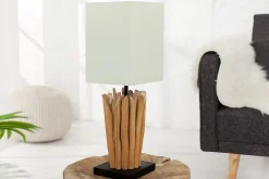 Eindrucksvolle Tischlampe Modern echtes Holz 45cm