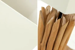 Eindrucksvolle Tischlampe Modern echtes Holz 45cm