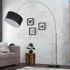 Elegant Standlampe Retro Chrom Schwarz 180cm