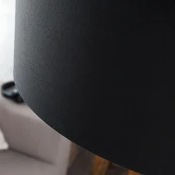 Elegant Standlampe Retro Chrom Schwarz 180cm