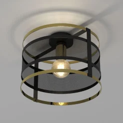 Elegante Deckenleuchte Modern rund 30 cm Schwarz Gold