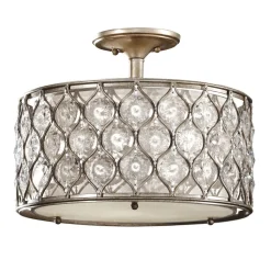 Elegante Deckenleuchte SAPPHIRA Kristall rund Wohnzimmer