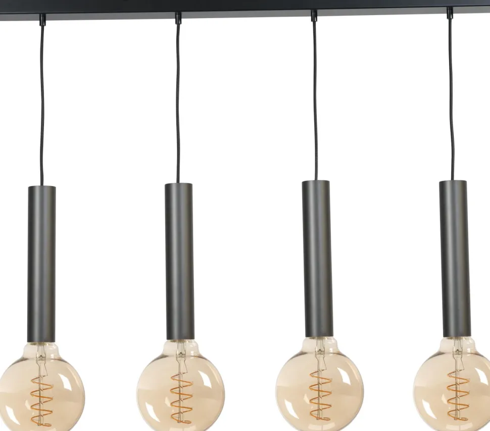 Elegante Hängelampe Esstisch Schwarz für 4x E27 Metall