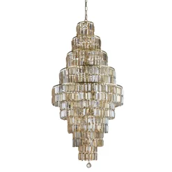 Elegante Hängelampe Glas Metall Ø60 cm E14 in Messing