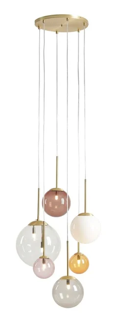 Elegante Hängelampe in Gold Weiß Schwarz Bernstein