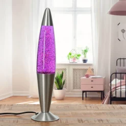 Elegante Lavalampe Glitter Lila Pink 42cm JENNY