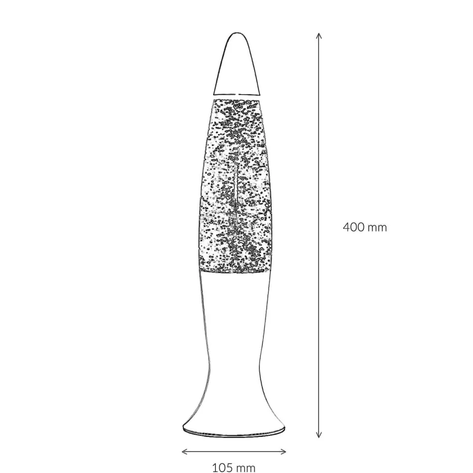 Elegante Lavalampe Glitter in 40cm G9 Retro ROXY