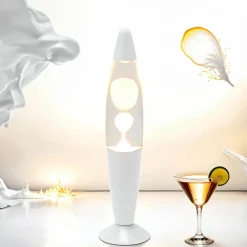 Elegante Lavalampe Weiß klar H:36cm Ø9cm Timmy