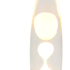 Elegante Lavalampe Weiß klar H:36cm Ø9cm Timmy