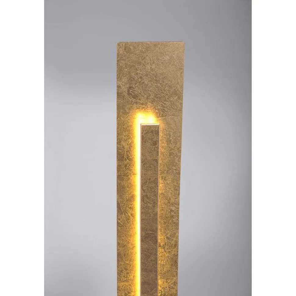 Elegante LED Stehlampe warmweiß 141 cm in Blattgold