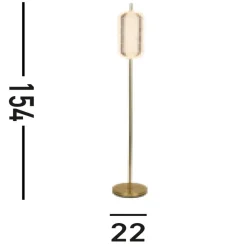 Elegante LED Stehleuchte Metall 154 cm 23 W in Messing