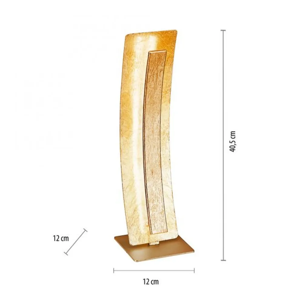 Elegante LED Tischlampe warmweiß 40,5 cm in Blattgold