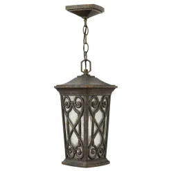 Elegante Pendelleuchte außen Braun Rustikal IP44