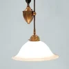 Elegante Pendelleuchte Berliner Messing Glas E27 Ø30 cm