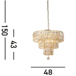 Elegante Pendelleuchte Glas Metall Ø50 cm E14 Modern