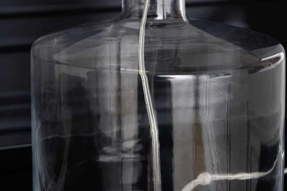 Elegante Tischleuchte AQUAMENTI Weiß Glas Stoff