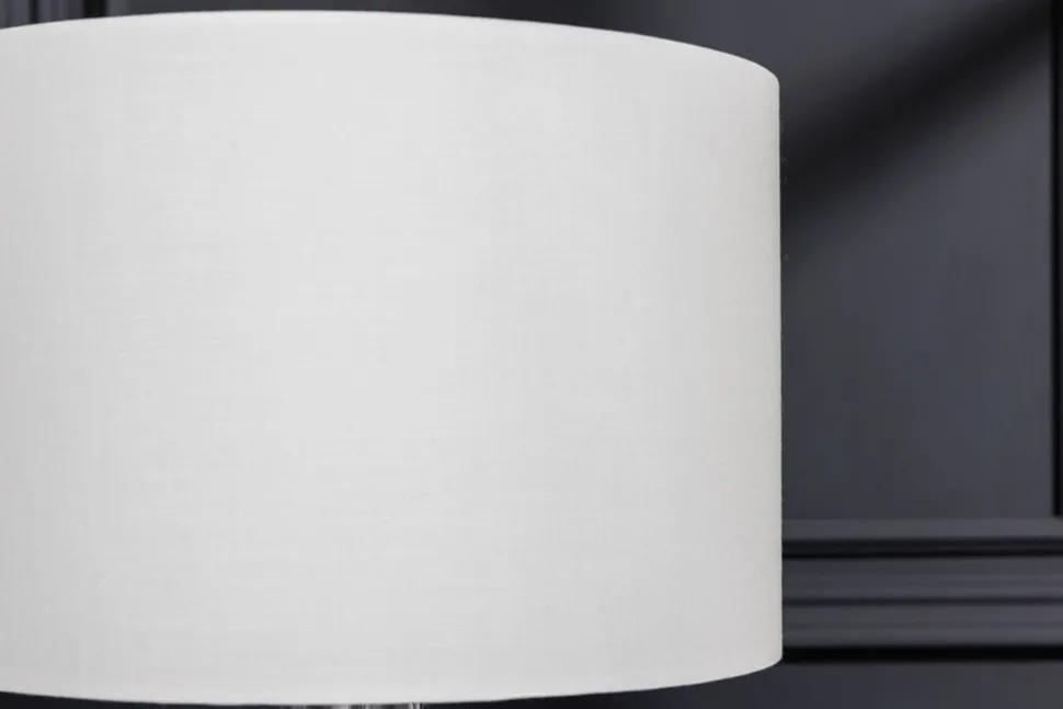 Elegante Tischleuchte AQUAMENTI Weiß Glas Stoff