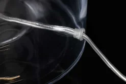 Elegante Tischleuchte AQUAMENTI Weiß Glas Stoff