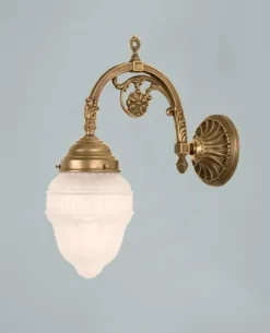 Elegante Wandlampe Berliner Messing Glas E27 Ornamente