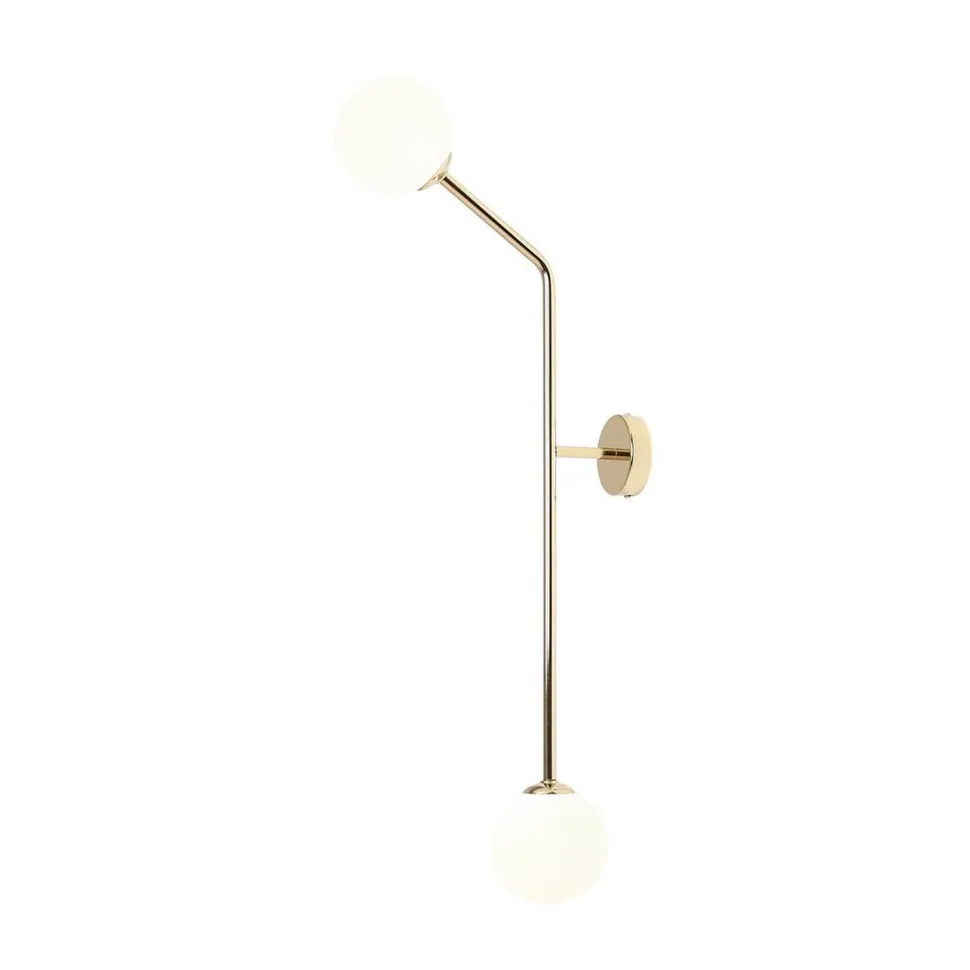 Elegante Wandlampe Metall Glas in Gold E14 99 cm hoch