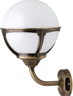 Elegante Wandleuchte Messing Vintage Kugel Schirm