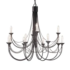 Eleganter Kronleuchter Schwarz Rustikal Ø98cm