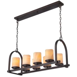 Esszimmerlampe AMBAR Stein Metall 91cm lang Rustikal