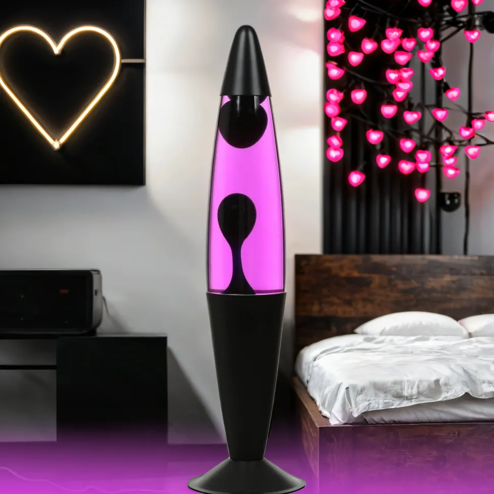 Feminine Lavalampe Pink dunkles Lila Wachs JENNY