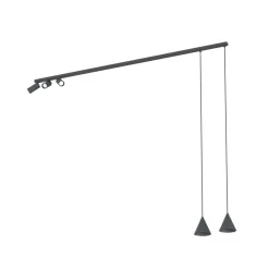 Flexible Hängelampe Aluminium 160 cm GU10 Schwarz