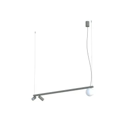 Flexible Hängelampe Aluminium Glas 107 cm Umbra Grau