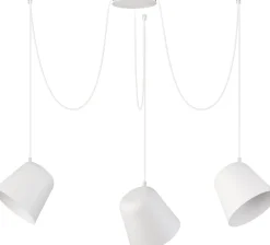 Flexible Hängeleuchte Jawa 3 lange Pendel Weiß