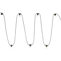 Flexible Lichterkette außen Schwarz Metall IP65 E27