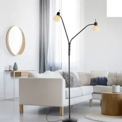 Flexible Stehleuchte Glas Metall 170 cm inkl E14 3000 K