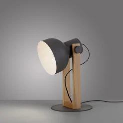 Flexible Tischlampe Holz Metall E27 45 cm Industrial