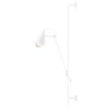 Flexible Wandlampe Weiß Metall E27 Steckdosenanschluss