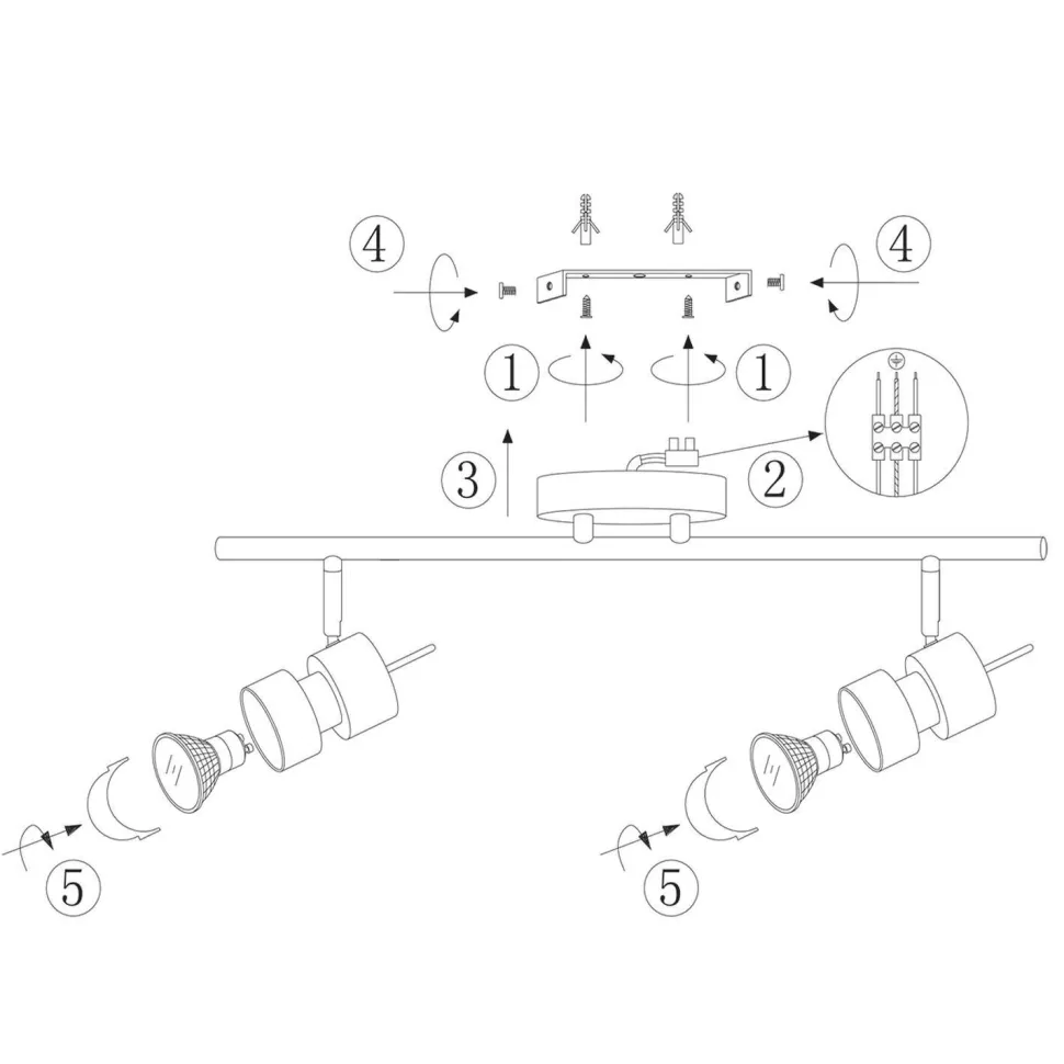 Flexibler Deckenspot Metall inkl. GU10 zielgerichtet