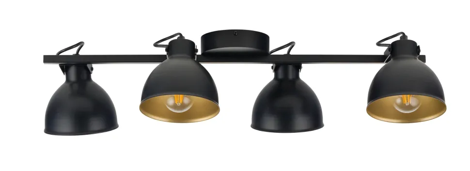 Flexibler Deckenspot Schwarz Gold Metall E27 Industrie