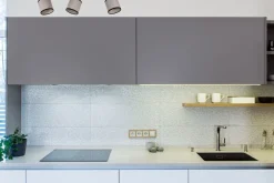 Flexibler Deckenspot Stoff Schwarz Beige E14 65 cm lang