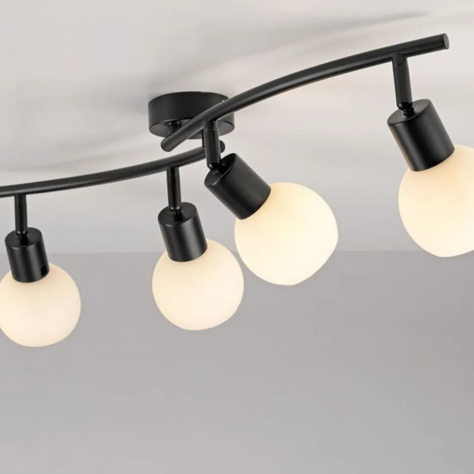 Flexibler Deckenstrahler Glas Metall inkl E14 3000 K